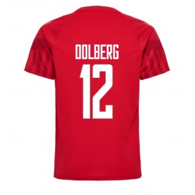 Camiseta de fútbol Dinamarca Kasper Dolberg 12 1ª equipación Copa Mundo 2022